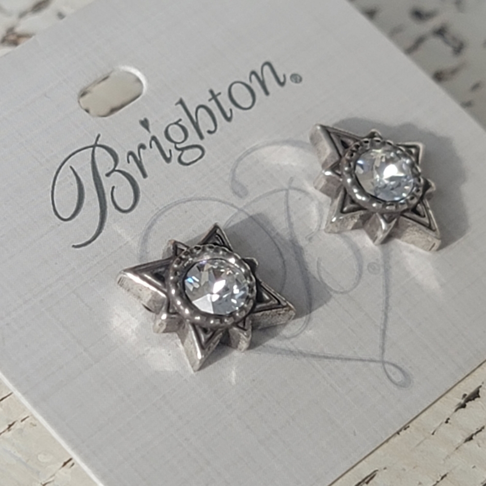 BRIGHTON Halo Swing Crystal Post Gemstone Earrings D30171